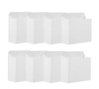 TOYZFRIENDY 8Pcs White Abs Pen Holder with Strong Suction Cup for Glass Whiteboards Non-slip Desktop Stationery Organizer Storage Box for Office and Classroom Use
