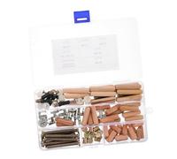 TOYZFRIENDY 95 Pcs Crib Screws Hardware Replacement Kit with Nuts and Wooden Dowel Pins One Furniture Connectors for Double Beds and Chairs Organized Box for Easy Assembly and Repair
