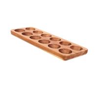 TOYZFRIENDY Acacia Wood Egg Tray Holder for Kitchen and Refrigerator Rectangle Egg Storage Organizer for Countertop Display and Holder Fridge Use