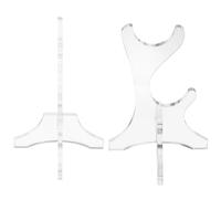 TOYZFRIENDY Acrylic 2-tier Bamboo Flute Stand Pair for Desktop Soprano Recorder Display Holder Vertical Musical Instrument Rack for Home Use