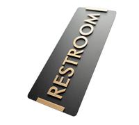 TOYZFRIENDY Acrylic Restroom Sign Modern Bathroom Door Plaque Unisex Toilet Identification for Business Office Public Spaces Clean Wall Sign
