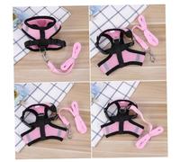 TOYZFRIENDY Adjustable Breathable Pet Vest Harness with Chest and Back Strap for Small Dogs Puppies Cats Lightweight Comfortable Pink Mesh Harness for All-season Use