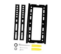 TOYZFRIENDY Adjustable Steel Tv Wall Bracket Mount for Tvs Ultra Low Profile Thick Black Wall Bracket Stand with Double Hook and Secure Fixing Compatible with LCD LED Televisions