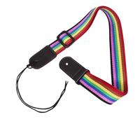 TOYZFRIENDY Adjustable Ukulele Strap for Soprano Tenor Concerts Soft Fabric with Ergonomic Comfort Dark Rainbow Pattern Shoulder Strap for Beginners and Performing Musicians