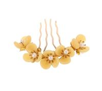 TOYZFRIENDY Ancient-style Jade Flower Hair Comb Pin Petal Design Vintage Floral Hair Barrette for Women Traditional Chinese Wedding Accessories for Brides and Parties