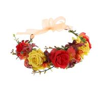 TOYZFRIENDY Autumn Theme Bridal Headband with Simulation Roses Lightweight Flower Crown for Wedding Party Photography Brides Headdress Hair Accessory