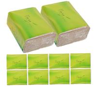 TOYZFRIENDY Bamboo Pulp Tissue Paper 10pcs, Natural Light Yellow Extraction Napkins for Outdoor Travel and Hotel Use, Practical Home Accessories Pulp Paper