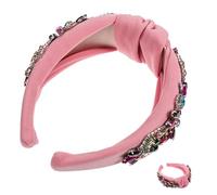 TOYZFRIENDY Baroque Style Wide Headband for Women with Glass Diamond and Knotted Pearl Design Comfortable Headdress for Party Costume Elegant Hair Accessory for Birthdays and Photo Props