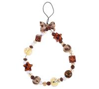 TOYZFRIENDY Beaded Phone Charm Strap Wristlet for Women - Retro Leopard Print Mobile Phone Chain Lanyard - Anti-lost Cellphone Accessory for Outdoor Travel Use