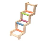 TOYZFRIENDY Bite-resistant Parrot Climbing Ladder for Birds Medium Z-shape Wooden Perch Stand Stimulates Beak Conditioning and Motor Skills Cage Accessory for Parakeets and Random Color