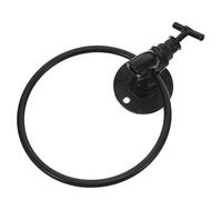 TOYZFRIENDY Black Wall Mounted Towel Holder Ring Heavy Duty Towel Rail for Bathroom Kitchen Quick Install Rustic Water Spigot Design Scratch Resistant Black Finish Versatile Decorative Rack