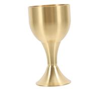 TOYZFRIENDY Brass Alloy Buddhist Offering Cup Decorative Worship Goblet for Temple Rituals Zen Collectible Smooth Polished High Small