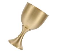 TOYZFRIENDY Brass Chalice Goblet Mini Gold Holy Grail Cup for Religious Ceremonies Wedding Rituals Vintage Gothic Shot Glass Tea Goblet Temple Supplies