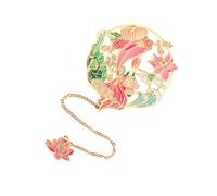 TOYZFRIENDY Brass National Art Bookmark with Pendant Long Page Marker for Readers Stylish Decorative Design for Library Home Office and Artistic Reading Accessory