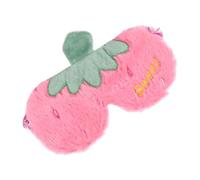 TOYZFRIENDY Breathable Plush Sleep Mask Strawberry Pattern Soft Eye Cover for Night Sleep Comfortable Blindfold for Travel and Relaxation