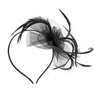 TOYZFRIENDY Bride Mesh Gauze Headdress Lightweight Headband for Wedding Dance Party Photography Black Elegant Fascinator Hair Accessory for Brides and Evening Events