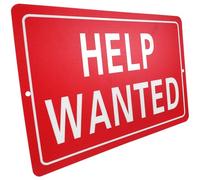 TOYZFRIENDY Business Sign for Hotel Restaurant Bars Multipurpose Office Signage for Retail Stores Easy to Install Bright Color Eye-catching Letters for Help Wanted and Door Display