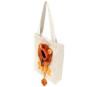TOYZFRIENDY Canvas Pet Carrier Bag with Lion Design Breathable Comfortable Shoulder Strap Large Gray Crossbody Bag for Small Dogs and Cats Portable Pet Supplies for Outdoor Travel