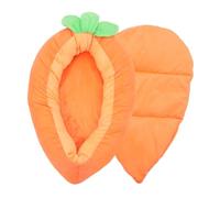 TOYZFRIENDY Carrot-shaped Small Animal Bed for Indoor Cats and Rabbits Cloth Material Pet Nest Mat Move Cozy Sleeping Spot for Kittens and Small Pets Practical Resting Mat Random Color