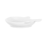 TOYZFRIENDY Ceramic Garlic Grinding Plate Multifunctional Food Mill Bowl for Ginger Onion Cheese Lemon Food Preparation Portable Fish-Shaped Design