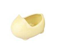 TOYZFRIENDY Ceramic Hamster Nest Cooling House Pet Bathtub Shelter Light Yellow Smooth Glazed Material Easy to Clean Multi-purpose Small Animal Bath Tub for Comfortable Rest