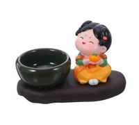 TOYZFRIENDY Chinese Style Ceramic Incense Burner Vintage Dynasty Censer for Sandalwood Sticks Handcrafted Aromatherapy Holder with Stable Base Decorative Zen Ornament for Living Yoga Spa and