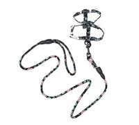 TOYZFRIENDY Comfortable Cotton Cat Harness Strap Adjustable Chest and Neck for Kittens and Cats Outdoor Walking Black Pet Traction Belt