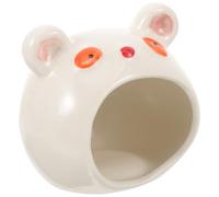 TOYZFRIENDY Cooling Ceramic Hamster Nest Bear Shape Small Pet Hideout for Summer Private for Hamsters Decorative Cute Habitat to Soothe Emotions and Rest Quality
