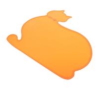 TOYZFRIENDY Creative Cat Shape Silicone Pet Placemat Slip Heat Insulated Food and Drinking Mat for Dogs and Cats Bite Resistant Orange Feeding Pad