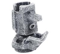 TOYZFRIENDY Creative Easter Island Moai Resin Desk Pen Holder and Eyeglasses Stand Stone Man Reading Book Sculpture for Home Office Decor