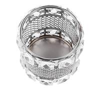 TOYZFRIENDY Crystal Desktop Pen Box Makeup Organizer Multifunctional Storage Box Silver Finish Compact Design Household Makeup Storage Container for Vanity Table