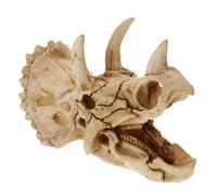 TOYZFRIENDY Decorative Resin Dinosaur Skull Hide Vivarium Ornament Reptile Hideout Cave for Gecko Tank Accessories and Fish Shelter Realistic Vintage Style Aquarium Decoration