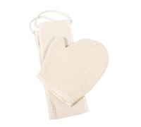 TOYZFRIENDY Deep Exfoliating Shower Gloves with Jute Sisal Mitten and Back Scrubber Belt Dual-sided Body Exfoliating Bath Scrubber for Smooth Skin Secure Fit Anti-slip Design for Massage and