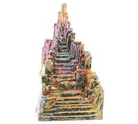 TOYZFRIENDY Delicate Bismuth Crystal Specimen Adornment Rainbow Mineral Stone for Table Decor Home Office Bedroom Living Decorations Safe Natural Ore