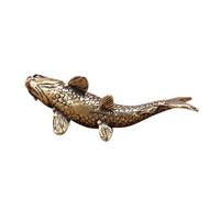 TOYZFRIENDY Delicate Copper Carp Ornament Decor Simulated Fish Figurine for Home Living Decoration Feng Shui Desk Adornment with Fine Craftsmanship and Polished Surface