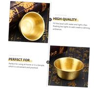 TOYZFRIENDY Delicate Copper Temple Bowl Sturdy Rice and Offering Bowl for Home Decor Buddhist Altar Yoga Smooth Surface with Classic East Asian Style