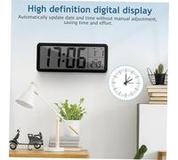 TOYZFRIENDY Digital LED Wall Clock with Date and Temperature High Resolution Display Automatic Update Precision Sensors for Real Indoor Environment Wall Mounted Space Saving Design for Living