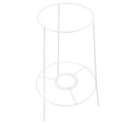 TOYZFRIENDY DIY Round Lampshade Frame with Lamp Holder Wire Cage Pendant Light Bracket for Table Lamps Chandeliers Wall Lighting Sturdy White Metal Frame