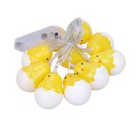 TOYZFRIENDY Easter Chicken Egg LED String Lights 2m 10 Bulbs Hanging Decor Lamp Indoor Party Decoration Festive Chick Light Pendant for Easter and Holiday Use Random Style