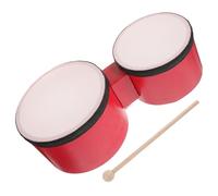TOYZFRIENDY Educational Percussion Instrument Bongos and Hand Drum Includes Drumstick for Easy Play Safe Rounded Edges for Boy Girl Early Music Learning