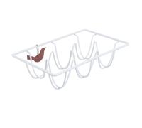 TOYZFRIENDY Egg Dispenser Holding Tray Organizer for Space-saving Iron Egg Holder Rack White Multi-functional and Table Refrigerator