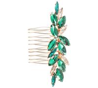 TOYZFRIENDY Emerald Green Glass Marquise Bridal Hair Comb Wedding Rhinestone Hair Accessory for Women Side Comb