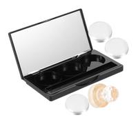 TOYZFRIENDY Empty Eyeshadow Palette 3-color Rectangular Makeup Case with Mirror, round Aluminum Pans, Double-sided Adhesive for Professional Cosmetic Storage and Travel Use