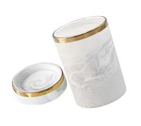 TOYZFRIENDY European Style Marble Pattern Chopsticks Holder with Gold Trim Large Capacity Ceramic Utensil Organizer for Kitchen Countertop Chopsticks and Cutlery Storage Container Practical