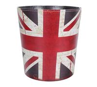 TOYZFRIENDY European Style Vintage Leather Waste Container Large Decorative Storage Basket for Home Office Open Top Trash Bin with Convenient Handle Fashionable and Practical Wastebasket for
