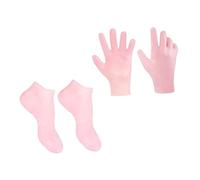 TOYZFRIENDY Exfoliating Callus Removing Socks and Moisturizing Gloves for Cracked Skin Repair Skin Friendly Resilient Foot Care for Dry Rough Hands and Feet Pink XL