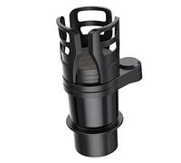 TOYZFRIENDY Expandable Car Cup Holder Adapter with Dual Rotating Slots Vehicle Mounted Drink Organizer for Bottles Noise Reducing Shock Pad Abs Plastic Fits Center Console and Cup Holder Cars