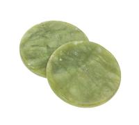 TOYZFRIENDY Eyelash Extension Tools Jade Glue Pallet Pad 2pcs Round Jade Stone Lash Extension Supplies for Professional Eyelash Technicians