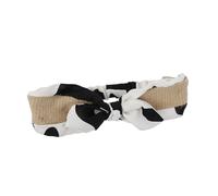 TOYZFRIENDY Fashion Bow Hair Band with Cow Pattern and Cross Bowknot Design Elastic Sweet Women Headband for Daily Life Sports Party Suitable for All Hair Types Comfortable and Easy to Wear