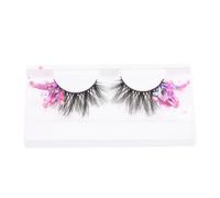 TOYZFRIENDY Fluorescence Glitter Dramatic False Eyelashes Volume Wispy Curl for Women Party Date Club Wear Professional Salon Extension Supplies and Trim-friendly